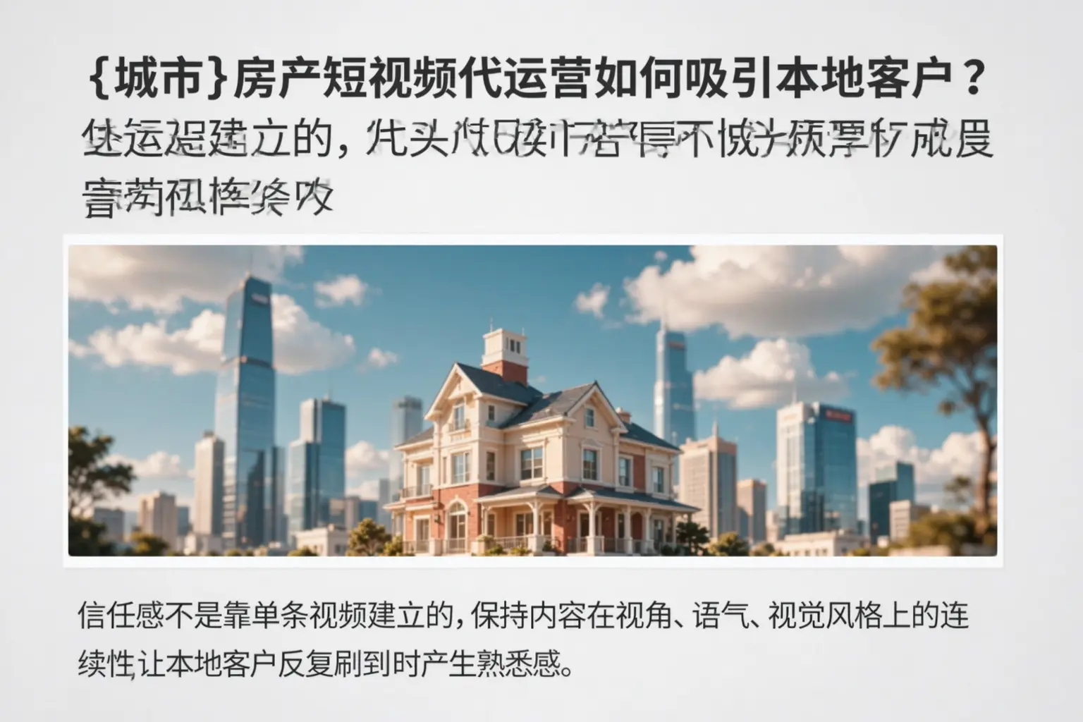 抚松房产短视频代运营如何吸引本地客户？